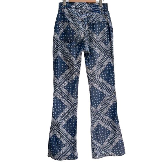 Revice La La Land Bandana Print Flares Jeans Laguna Blue Rodeo Western Size 25 - Picture 2 of 13